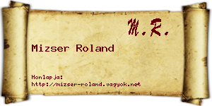 Mizser Roland névjegykártya